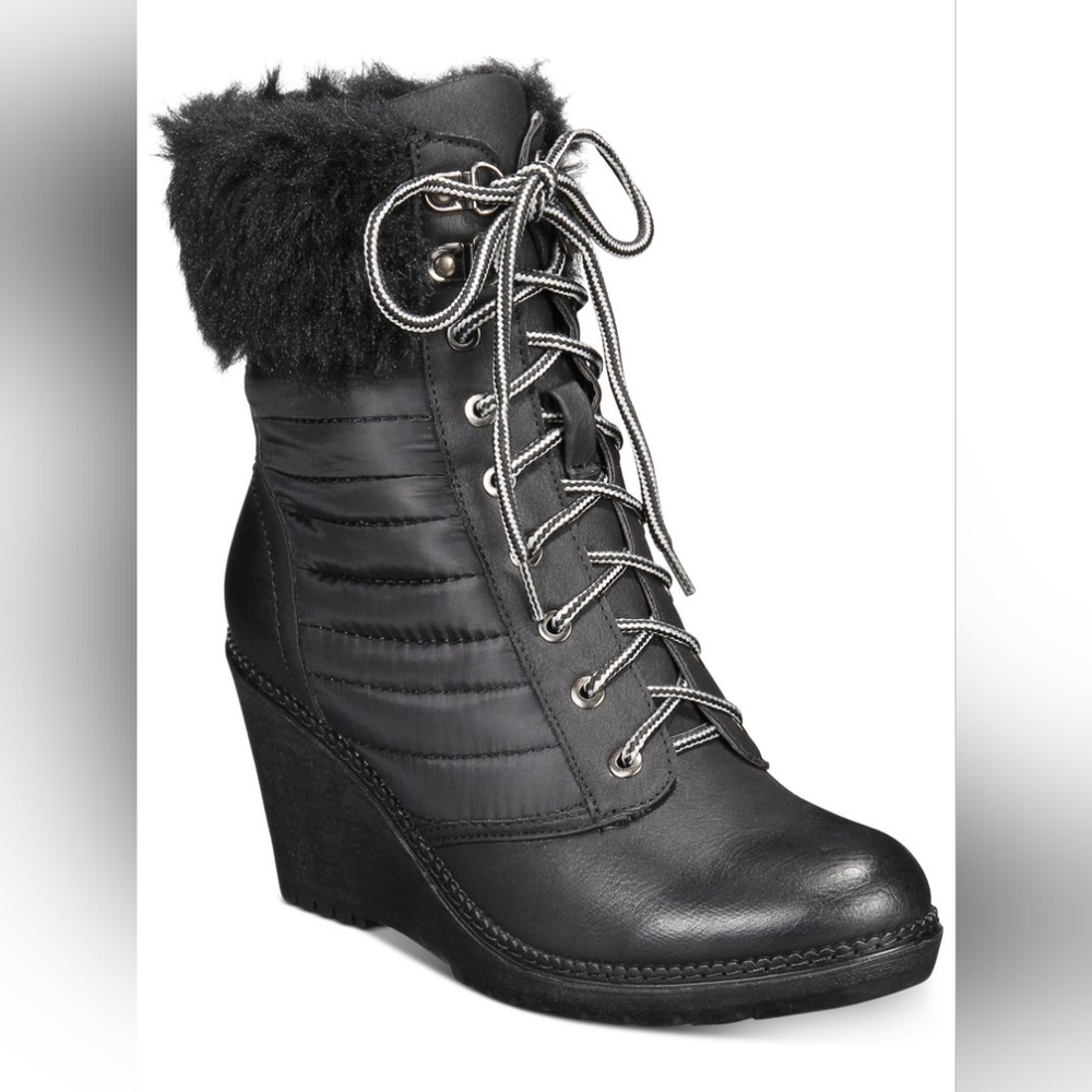 Zigi Soho Ames Ankle Winter Booties Black Women's Black Wedge Boots - Picture 3 of 6